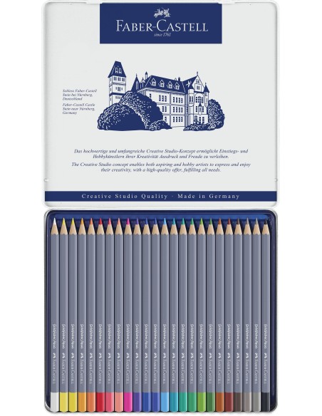Caja Lápices Faber-Castell Metal Acuarelables 24 Unidades