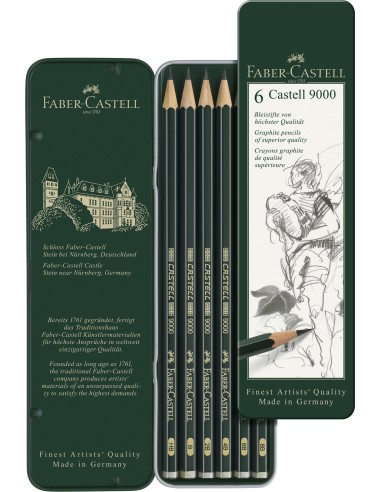 Caja Lápices Faber-Castell Grafito 9000 6 Unidades