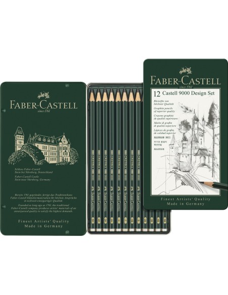 Caja Lápices Faber-Castell Grafito 9000 12 Unidades Set de Diseño