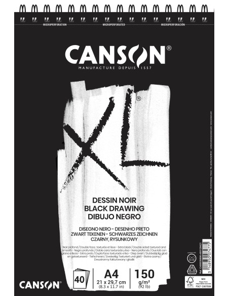 Bloc Canson Dessin XL Negro A4 50 H 150 gr