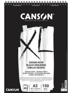 Bloc Canson XL Dessin Negro A3 40 H 150 gr