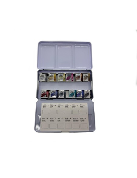 Caja Metálica Phoenix 12 Acuarelas Colores Metalizados