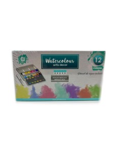 Set 12 Acuarelas Artis Decor1/2 Godet  (Caja Metálica)