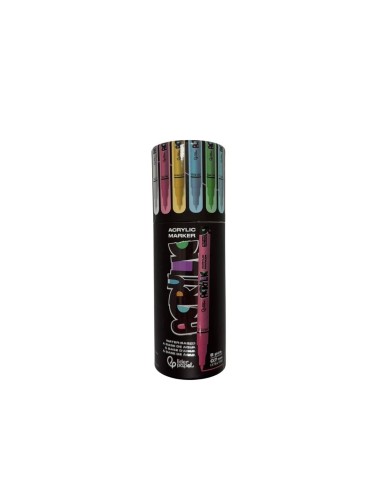 Caja Rotuladores Acrílicos Liderpapel Punta Fina 0.7 mm 8 Colores Pastel