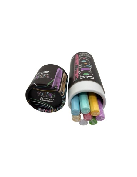 Caja Rotuladores Acrílicos Liderpapel Punta Fina 0.7 mm 8 Colores Pastel