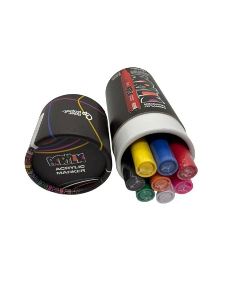 Caja Rotuladores Acrílicos Liderpapel Punta Redonda 3 mm 8 Colores Intensos