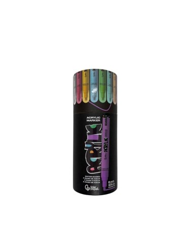 Caja Rotuladores Acrílicos Liderpapel Punta Redonda 3 mm 8 Colores Pastel