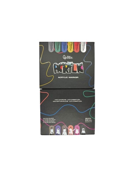 Caja Rotuladores Acrílicos Liderpapel Punta Redonda 3 mm 12 Colores