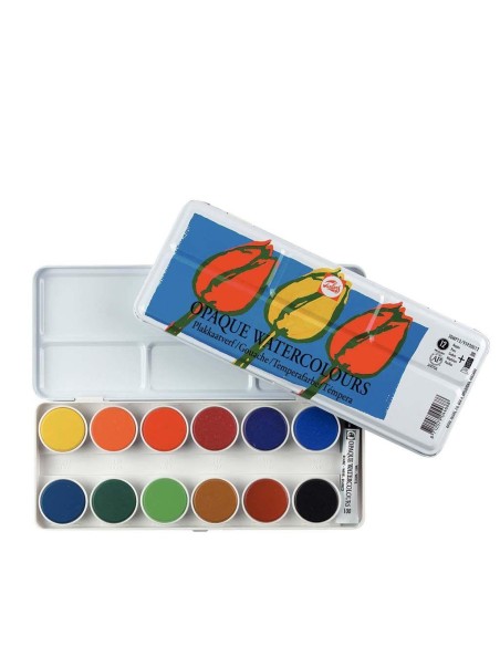 Caja Témperas Talens Metal Colores 12 Unidades