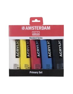 Caja Acrílicos Amsterdan Colores Primarios 120 ml 5 Unidades