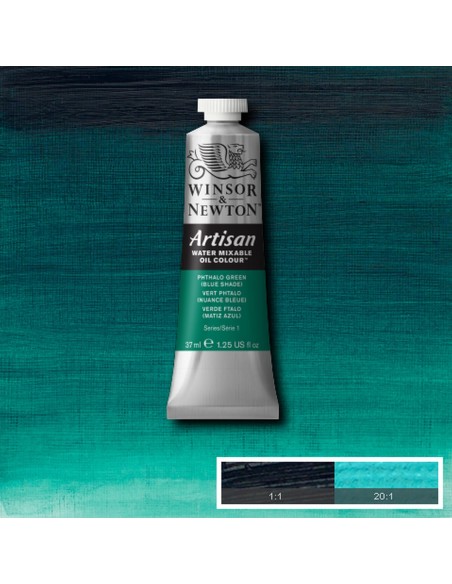 Óleo W&N Artisan al Agua 37 ml Verde Ftalo (Matiz Azul) Nº522