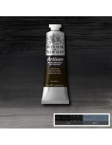 Óleo W&N Artisan al Agua 37 ml Negro de Humo Nº337
