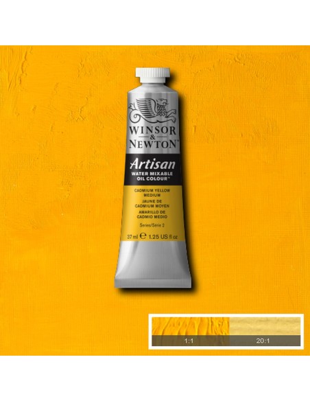 Óleo W&N Artisan al Agua 37 ml Tono Amarillo de Cadmio Medio Nº116