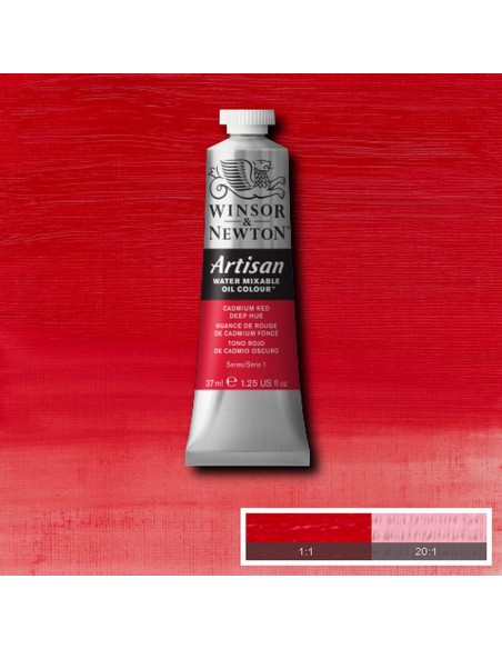 Óleo W&N Artisan al Agua 37 ml Tono Rojo de Cadmio Oscuro Nº098