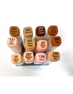 Caja Rotuladores Artis Decor Twin Brush Tonos Piel 12...