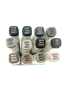 Caja Rotuladores Artis Decor Twin Brush Tonos Grises 12...