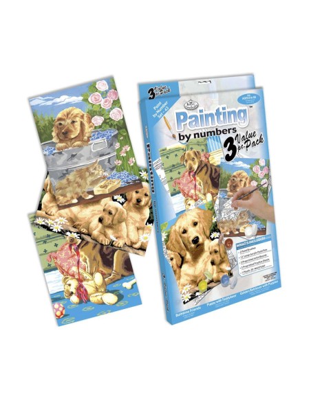 Set Pintar Michel por Números Perros Cachorros (Pack de 3)