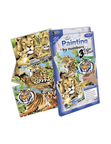 Set Pintar Michel por Números Felinos (Pack de 3)