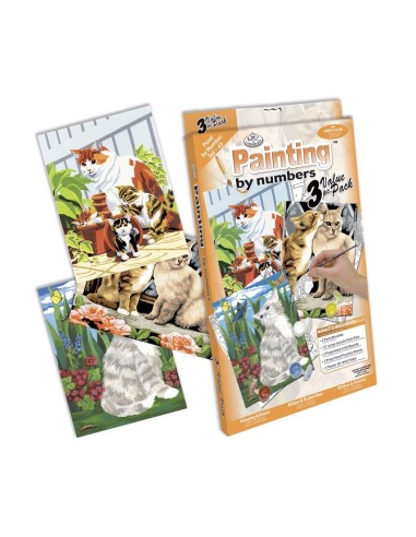 Set Pintar Michel por Números Gatos (Pack de 3)