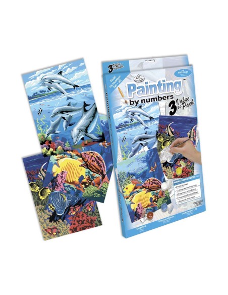 Set Pintar Michel por Números Animales Océano (Pack de 3)