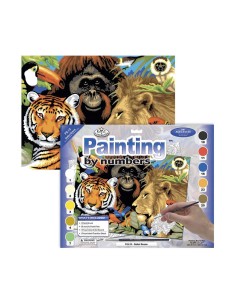 Set Pintar Michel por Números Animales Jungla (Pack de 3)