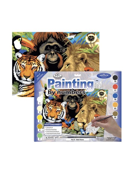 Set Pintar Michel por Números Animales Jungla (Pack de 3)