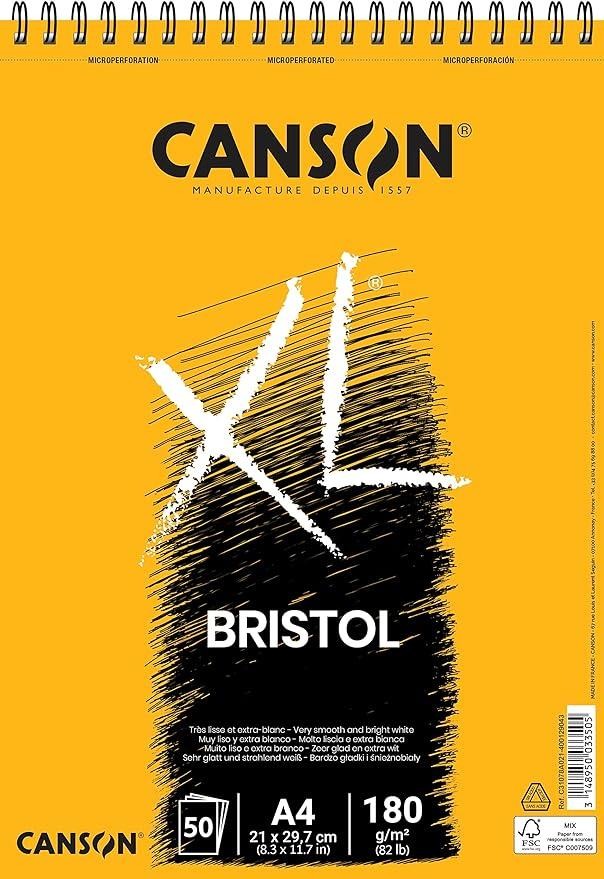 Bloc canson xl bristol a4 50 h 180 gr