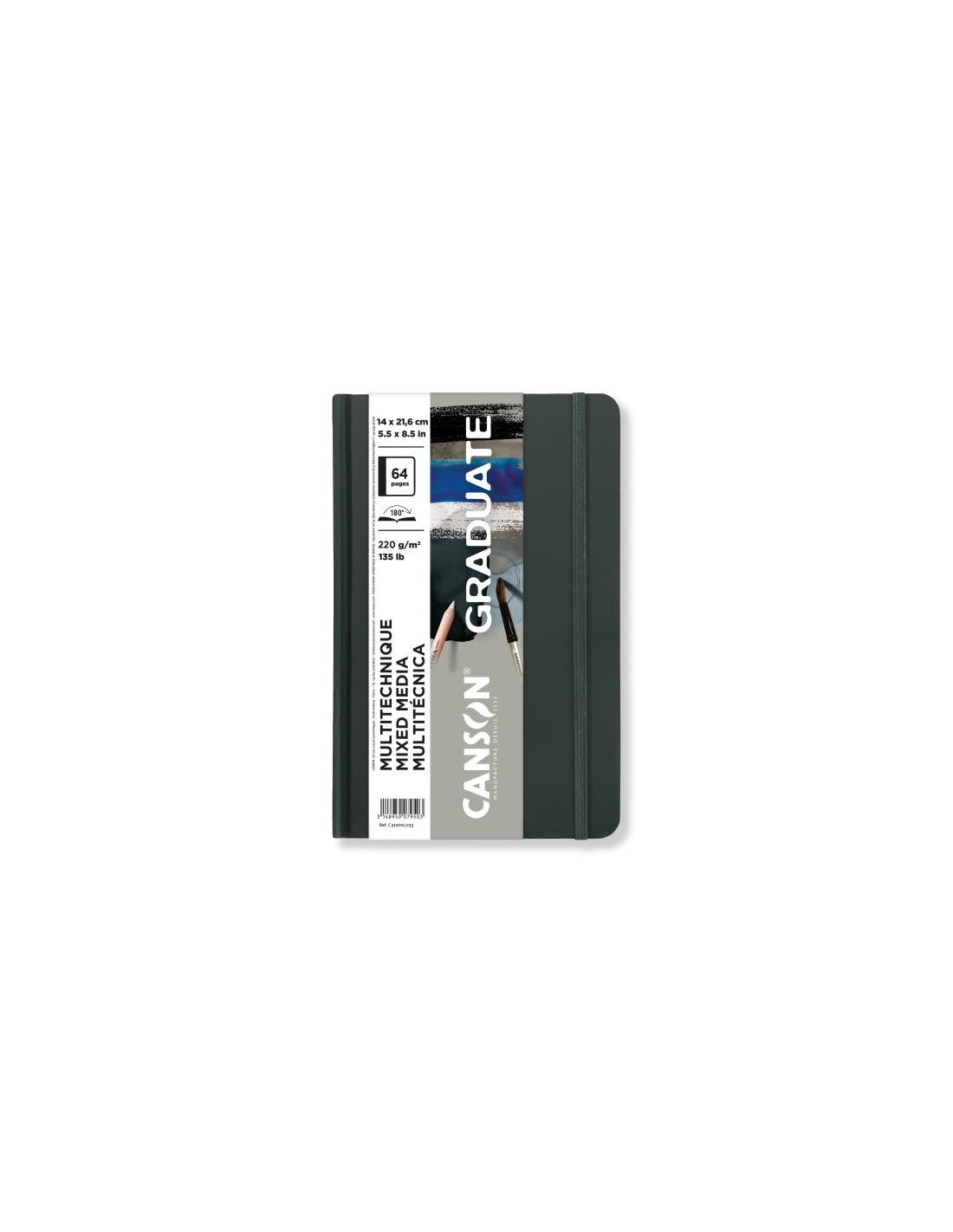 Bloc canson multitecnica graduate gris 14x216 cm 220 gr