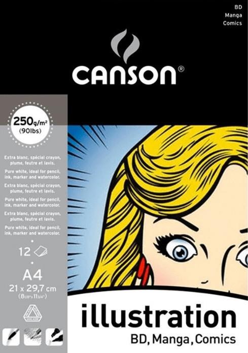Bloc canson ilustracion  manga a4 12 h 250 gr