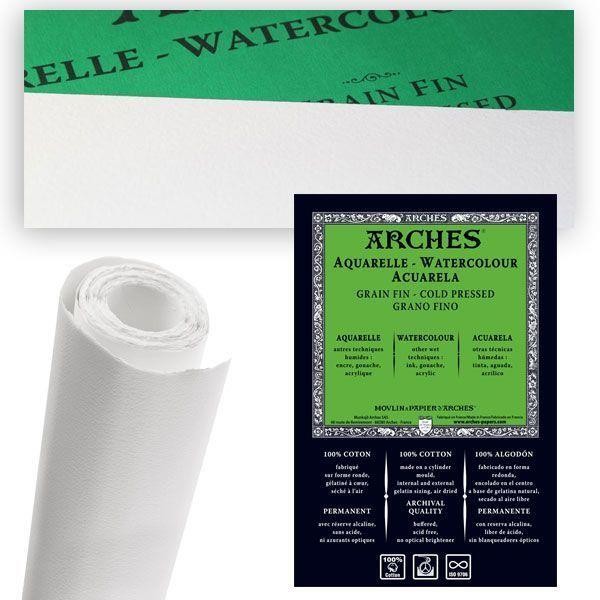 Rollo papel acuarela arches 300gr 113x914 mm