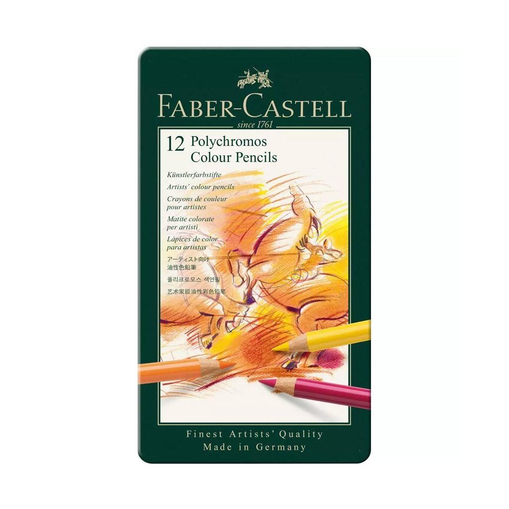 Caja lapices faber-castell metal polychromos 12 unidades