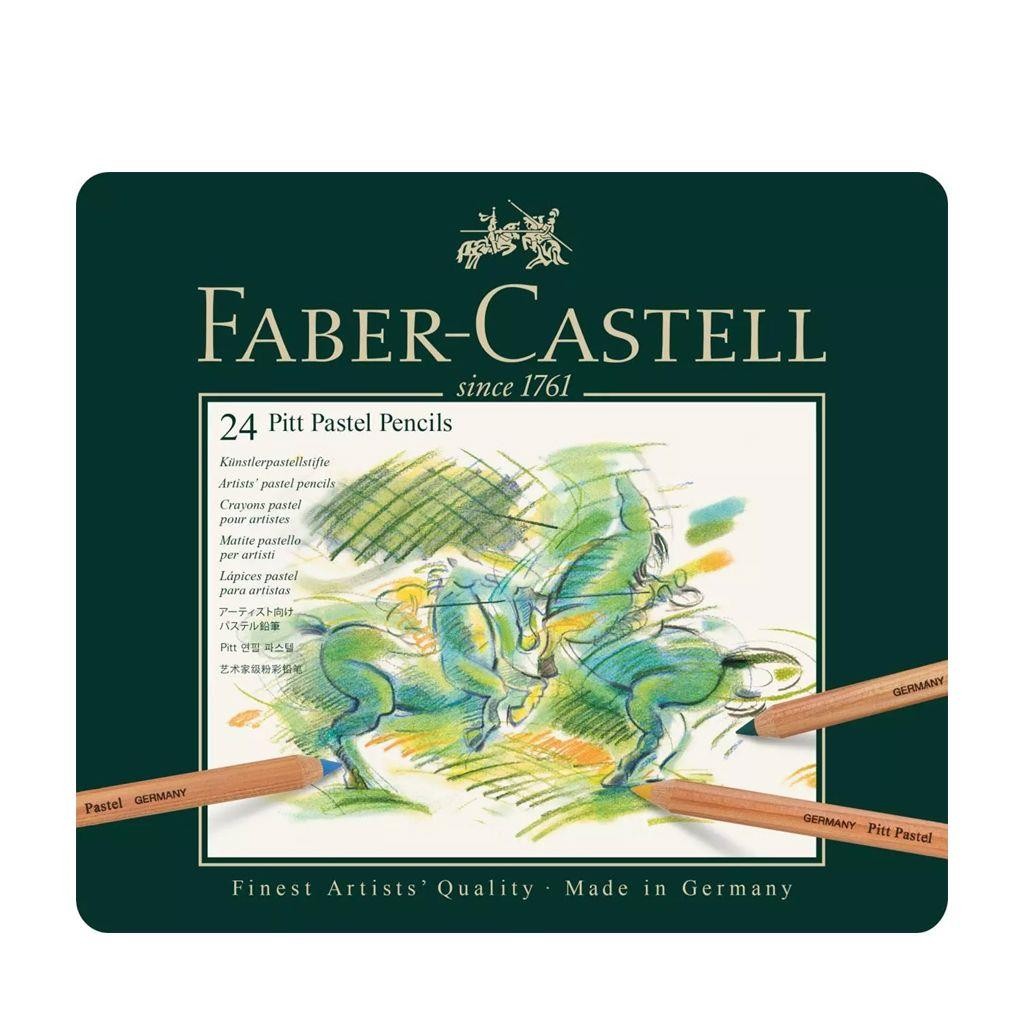 Caja lapices faber-castell metal pastel 24 unidades