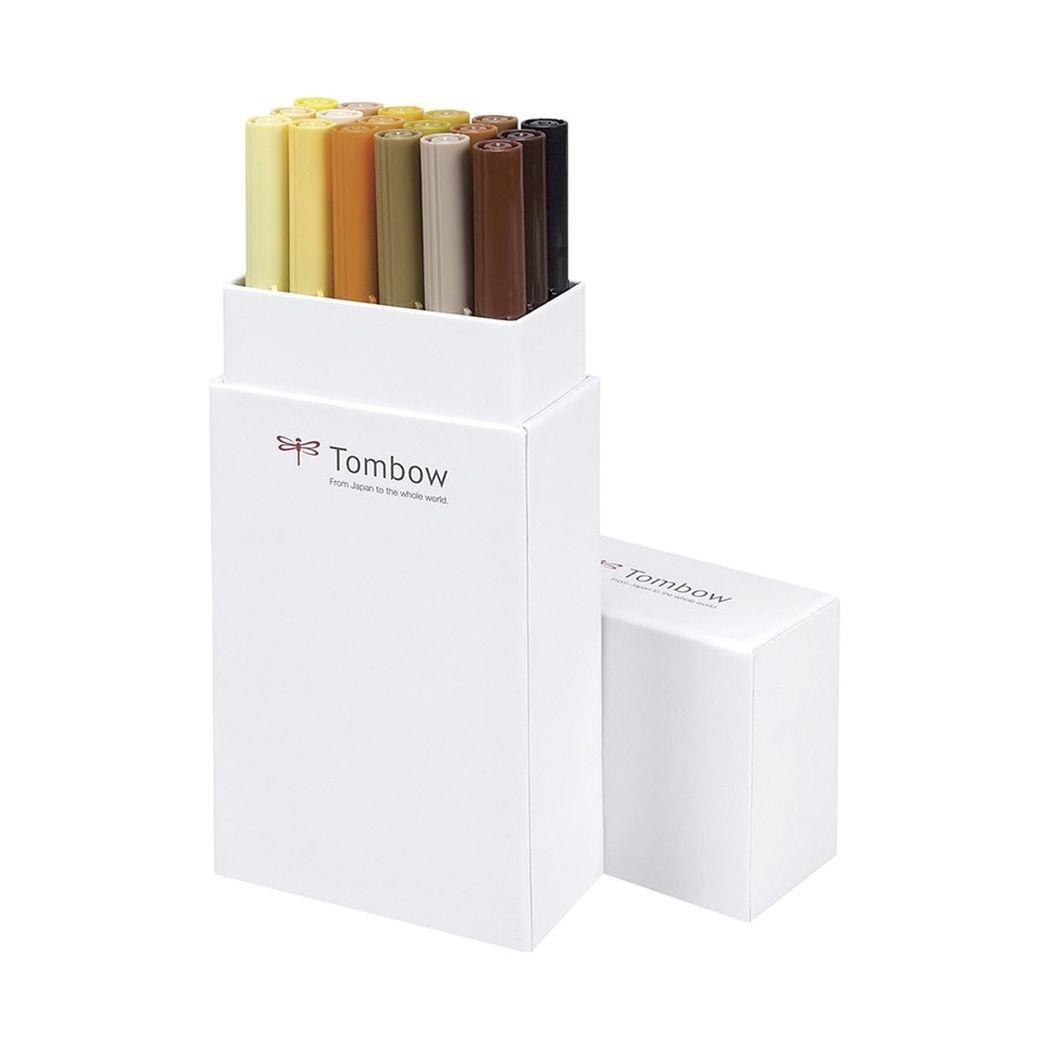Caja rotuladores tombow doble punta tierras 18 unidades