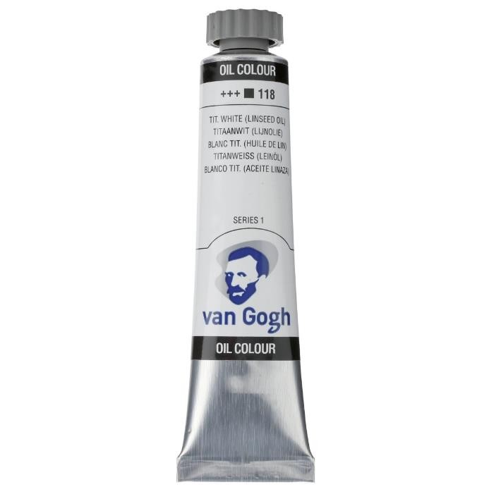 Oleo van gogh blanco titanio aceite de linaza n118