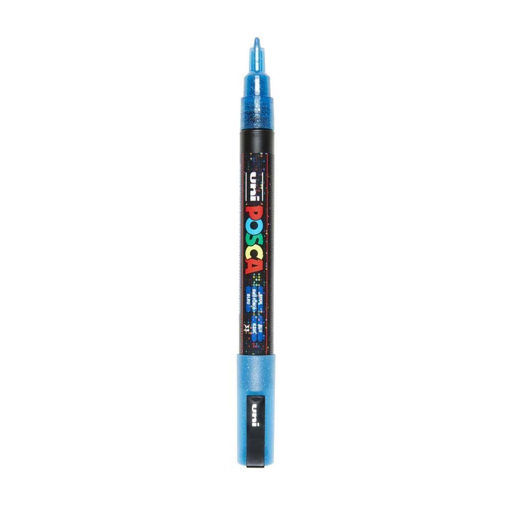 Rotulador posca pc3m azul purpurina n33