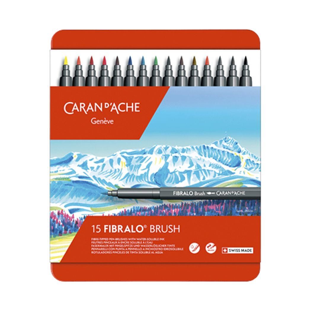 Caja rotuladores caran dache pincel 15 unidades