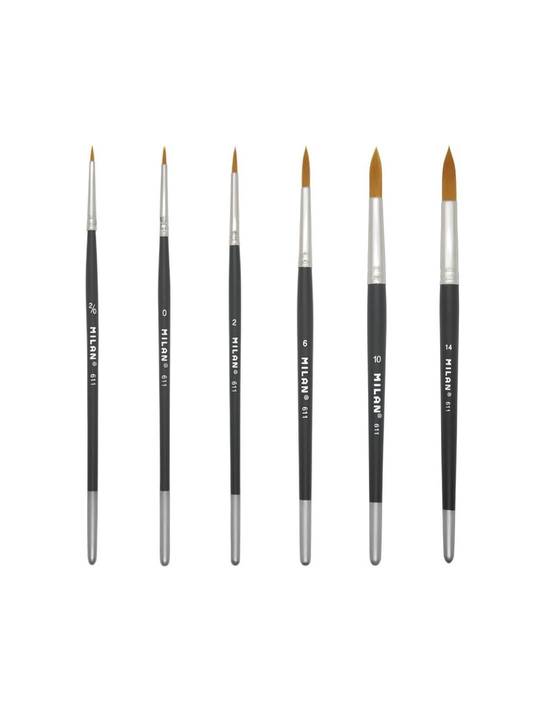 Pincel milan redondo sintetico mango corto 611