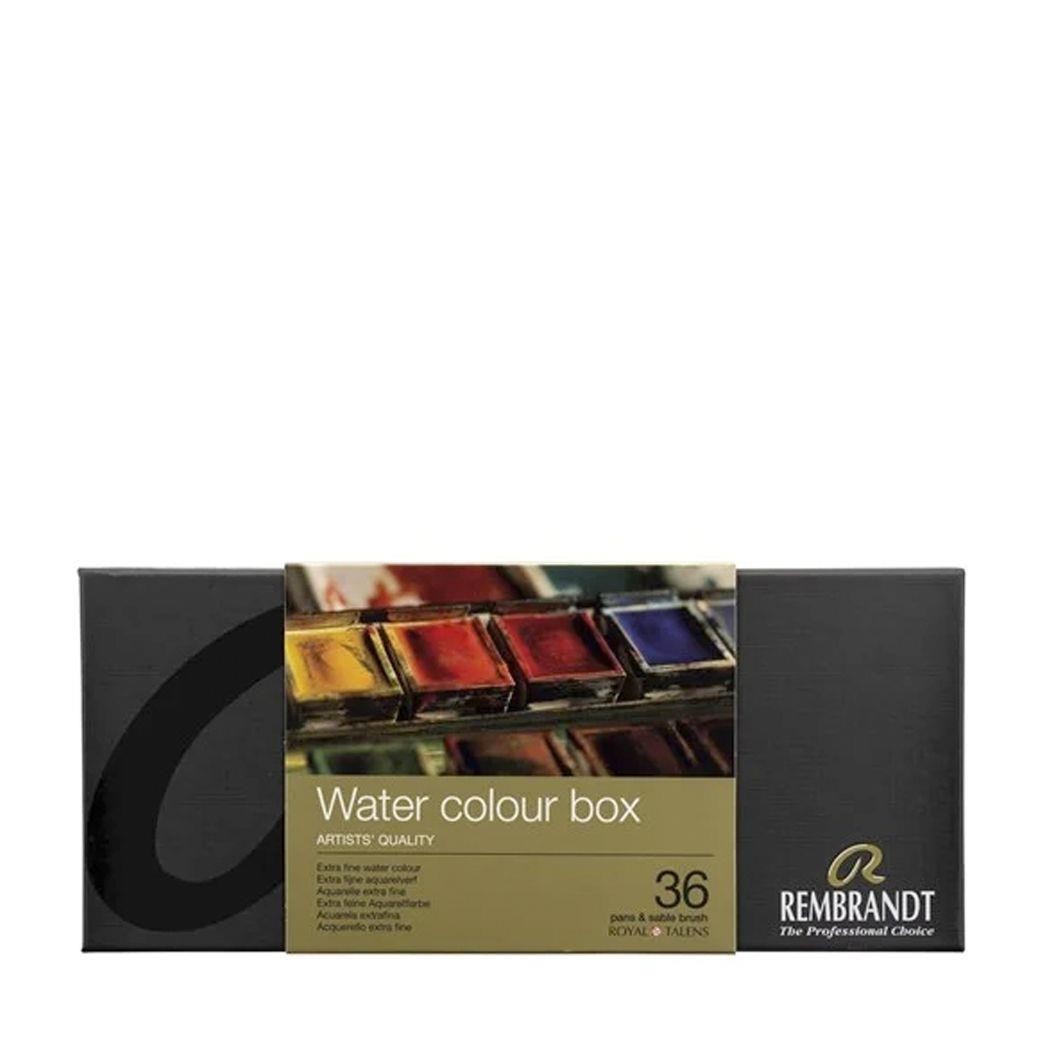 Caja acuarelas rembrandt metal 1-2 godet 36 unidades