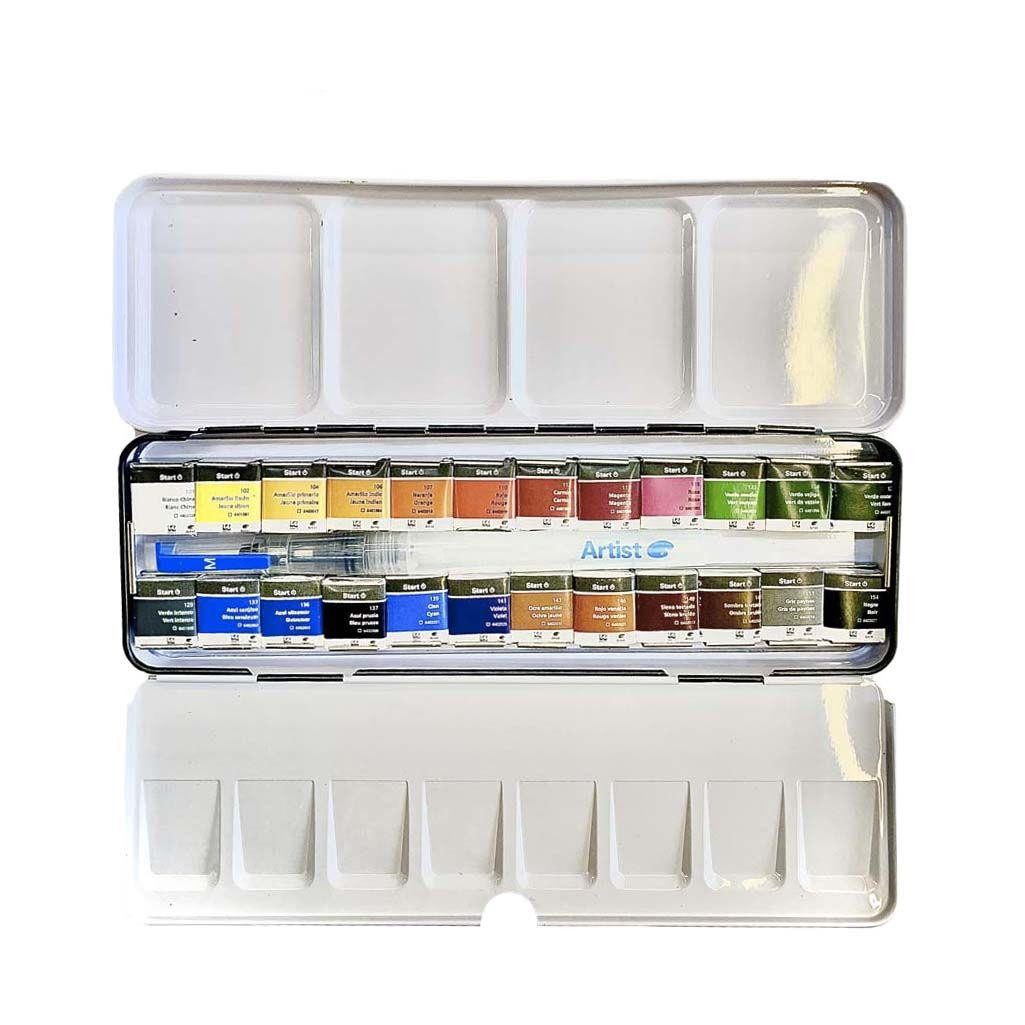 Caja acuarelas artist metal 1-2godet 24 unidades