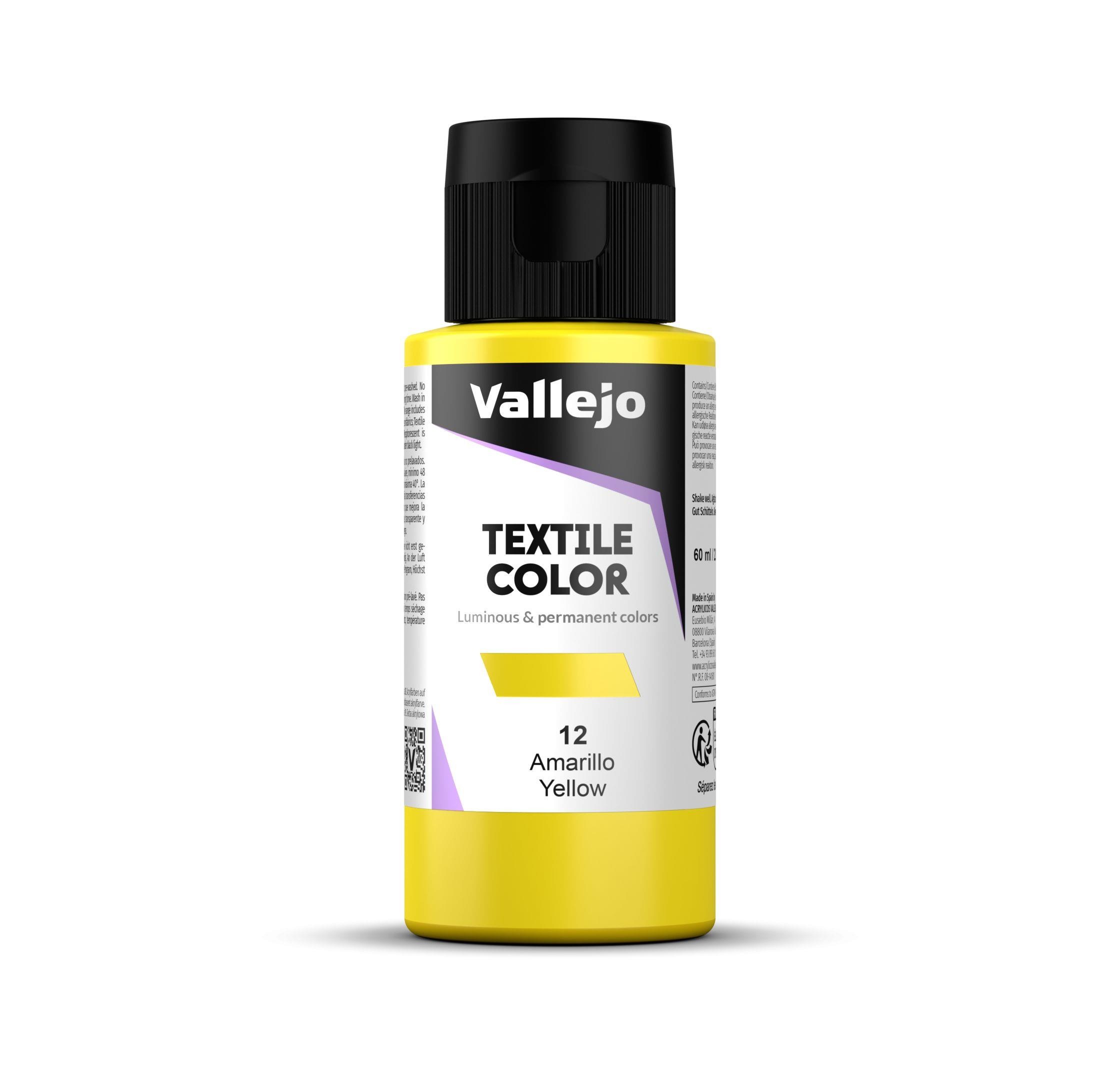 Pintura textil vallejo 60 ml amarillo n12