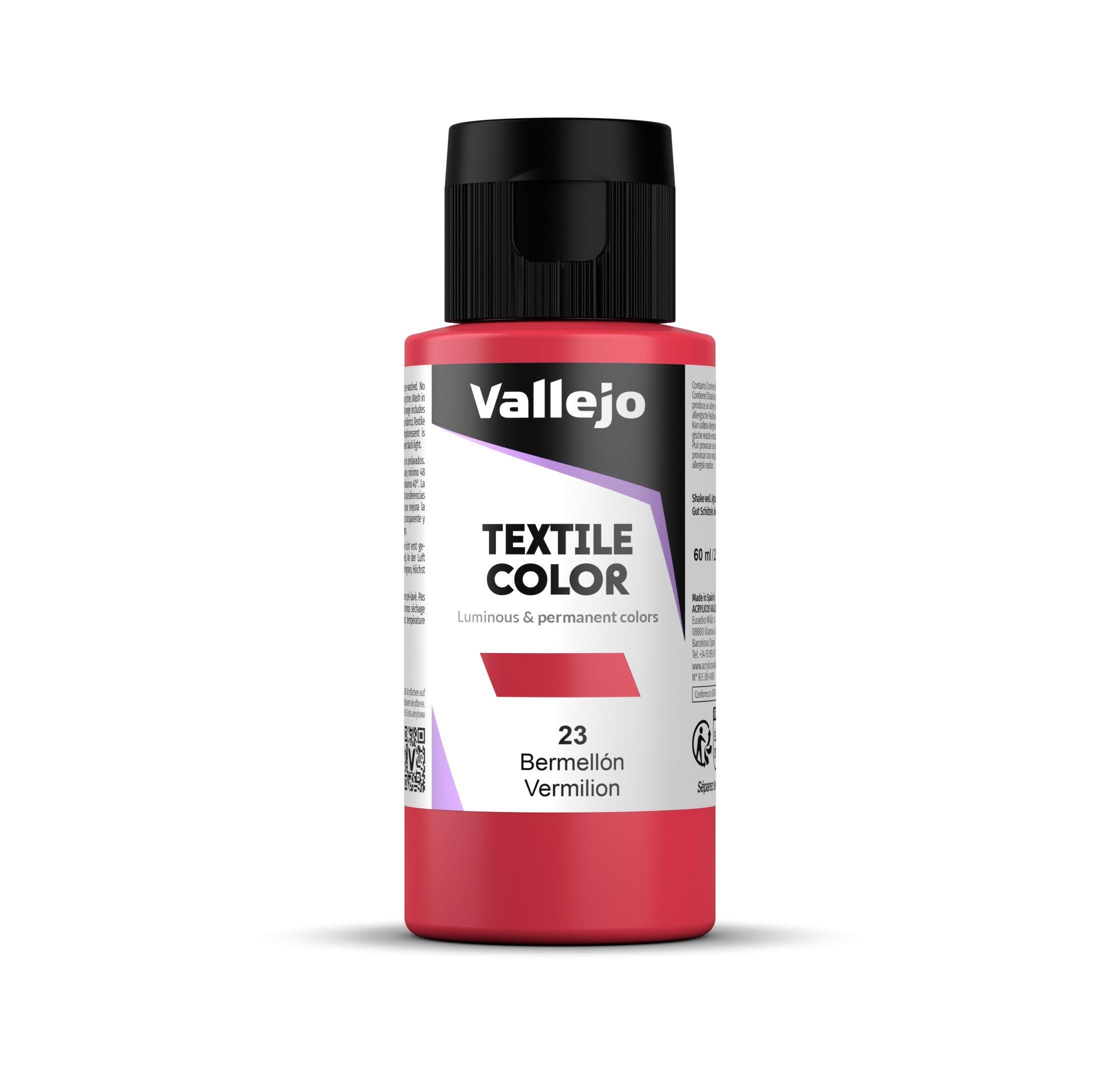 Pintura textil vallejo 60 ml bermellon n23