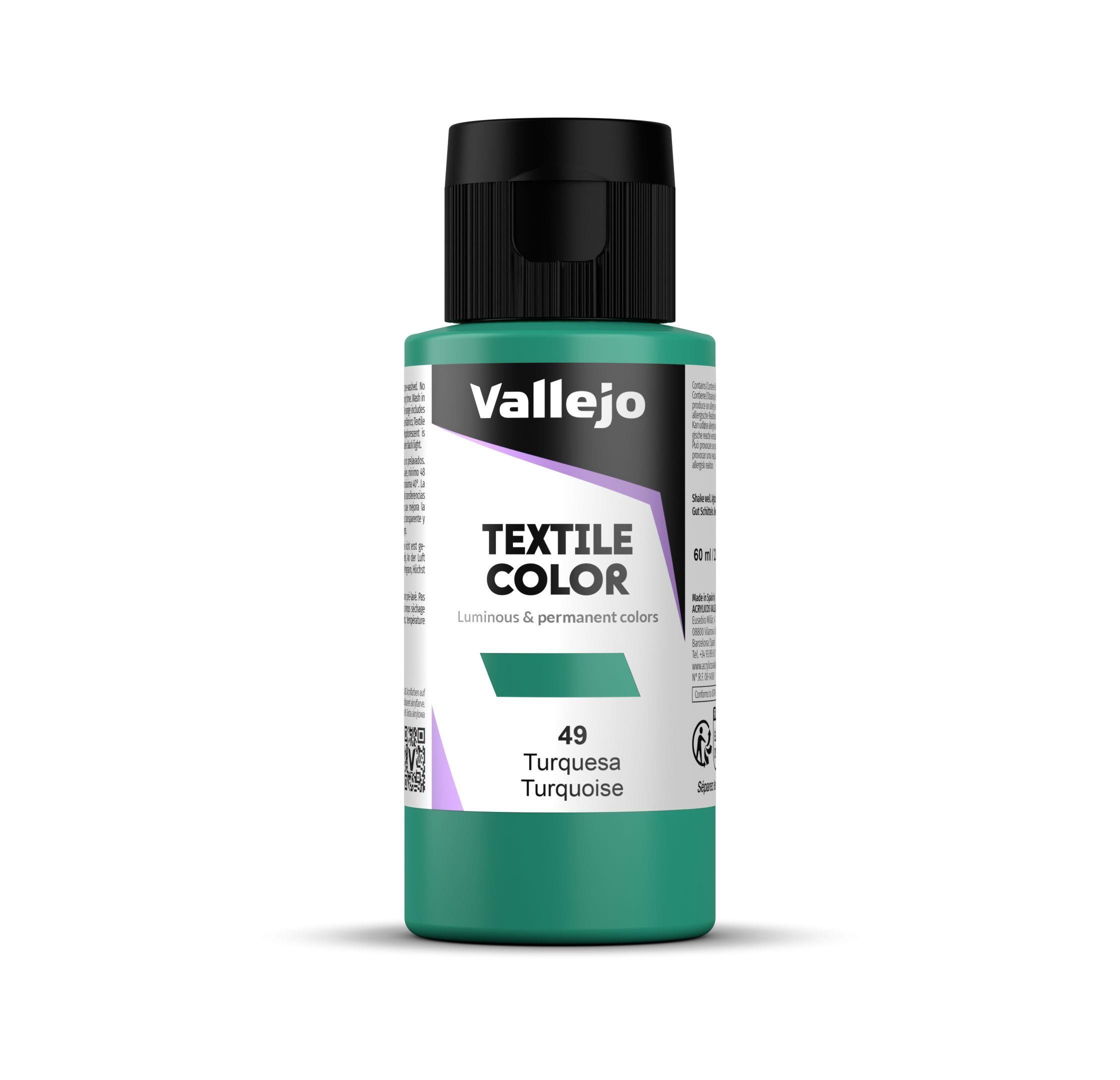 Pintura textil vallejo 60 ml azul turquesa n49