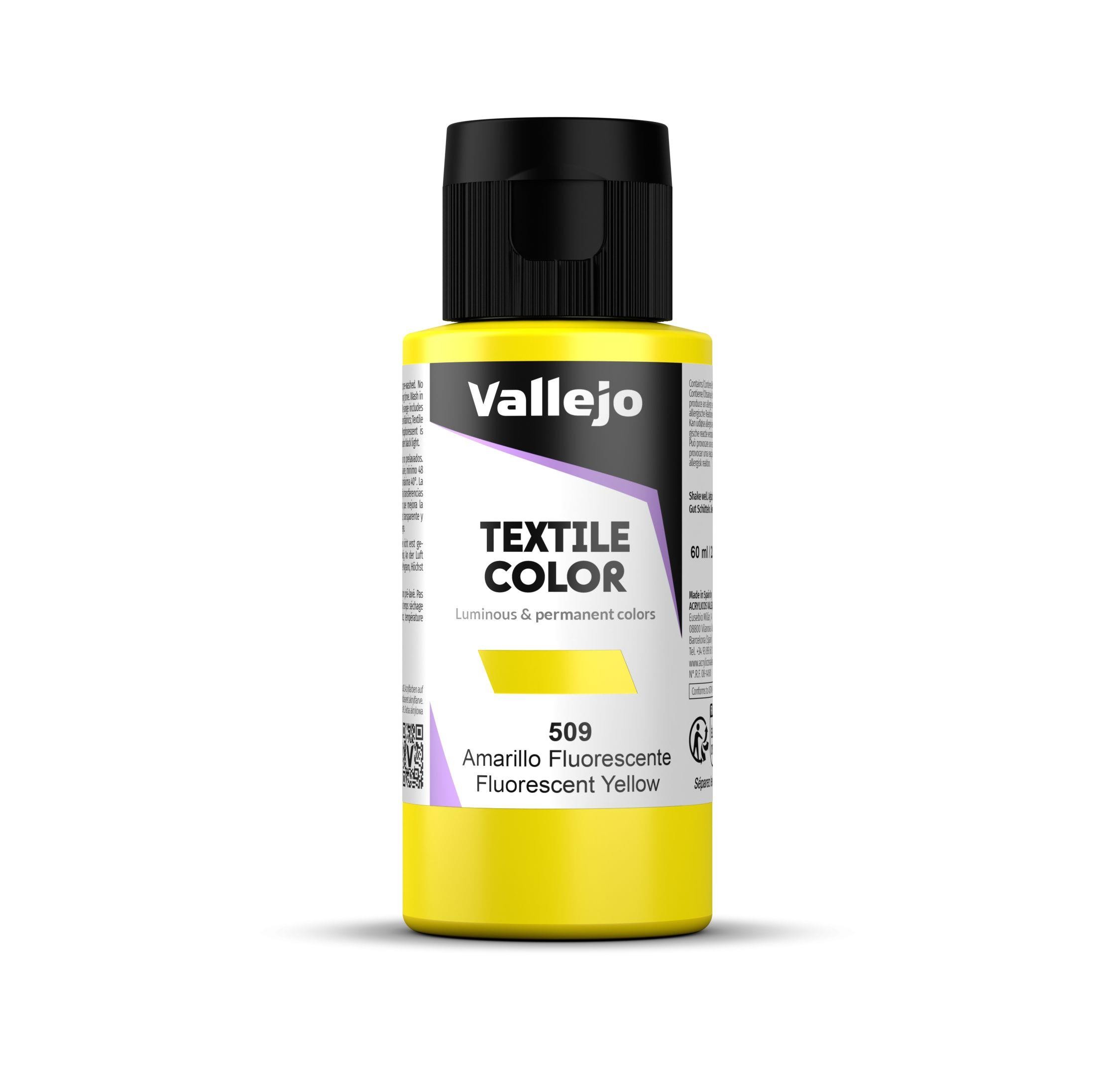 Pintura textil vallejo 60 ml fuorescente amarillo n509