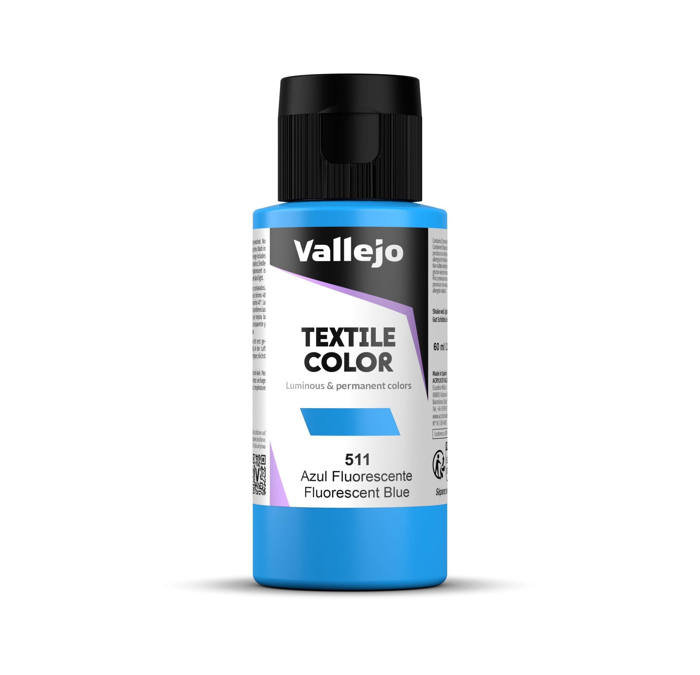 Pintura textil vallejo 60 ml fluorescente azul n511