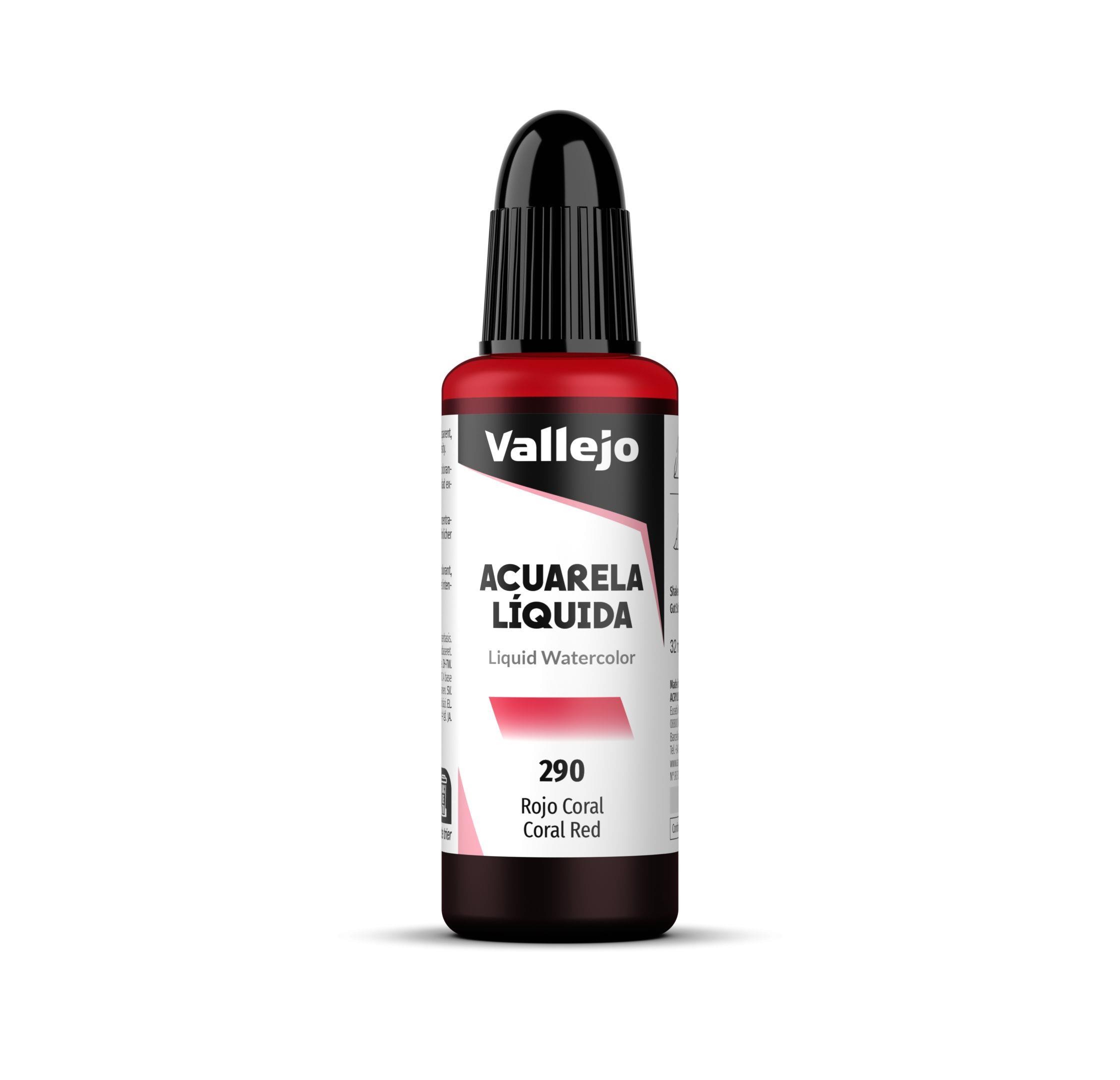 Acuarela liquida vallejo 32 ml rojo coral n290
