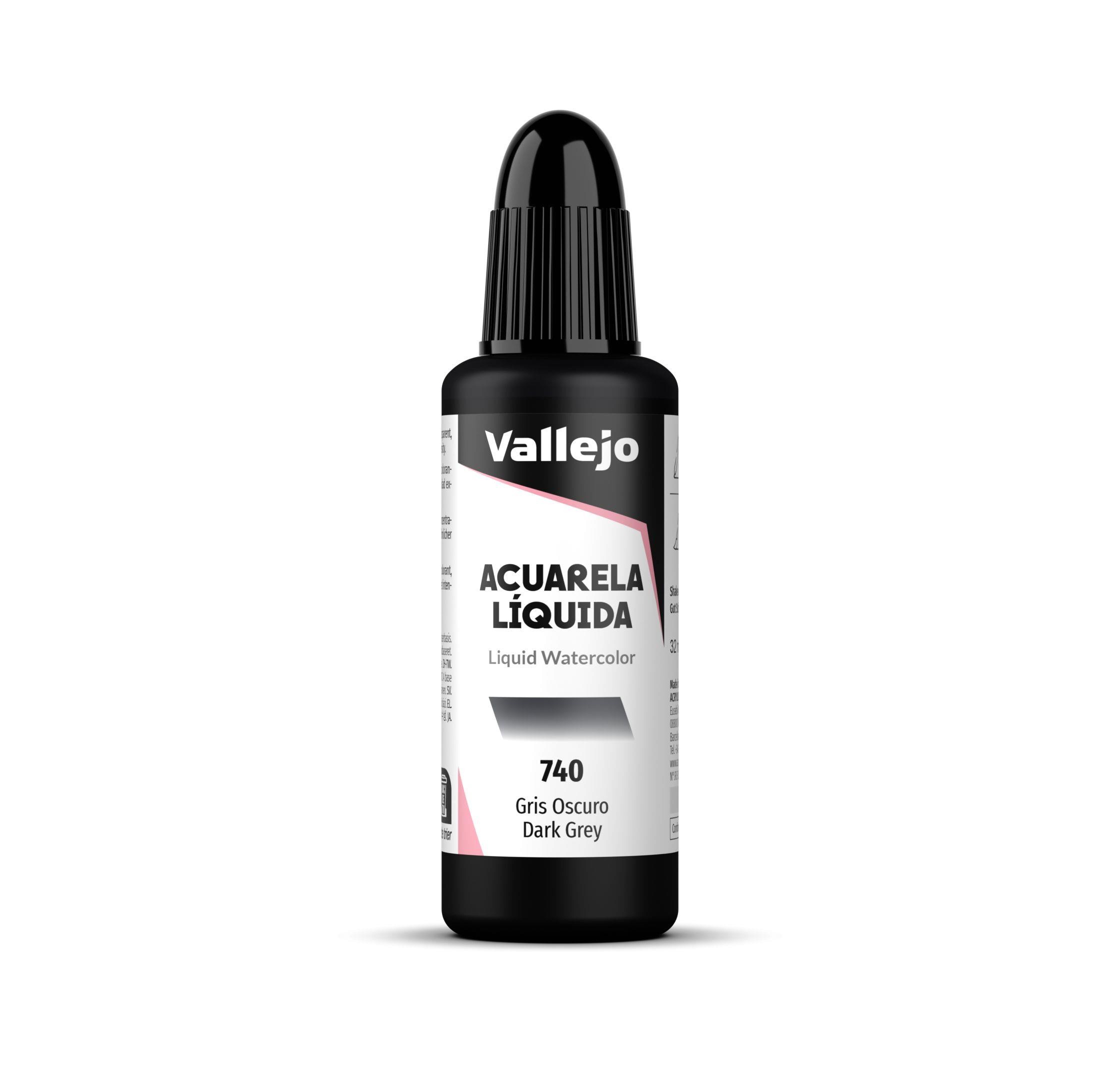 Acuarela liquida vallejo 32 ml gris oscuro n740