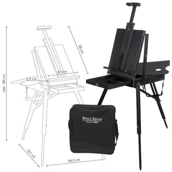 Caja caballete negro 57x435x17 cms