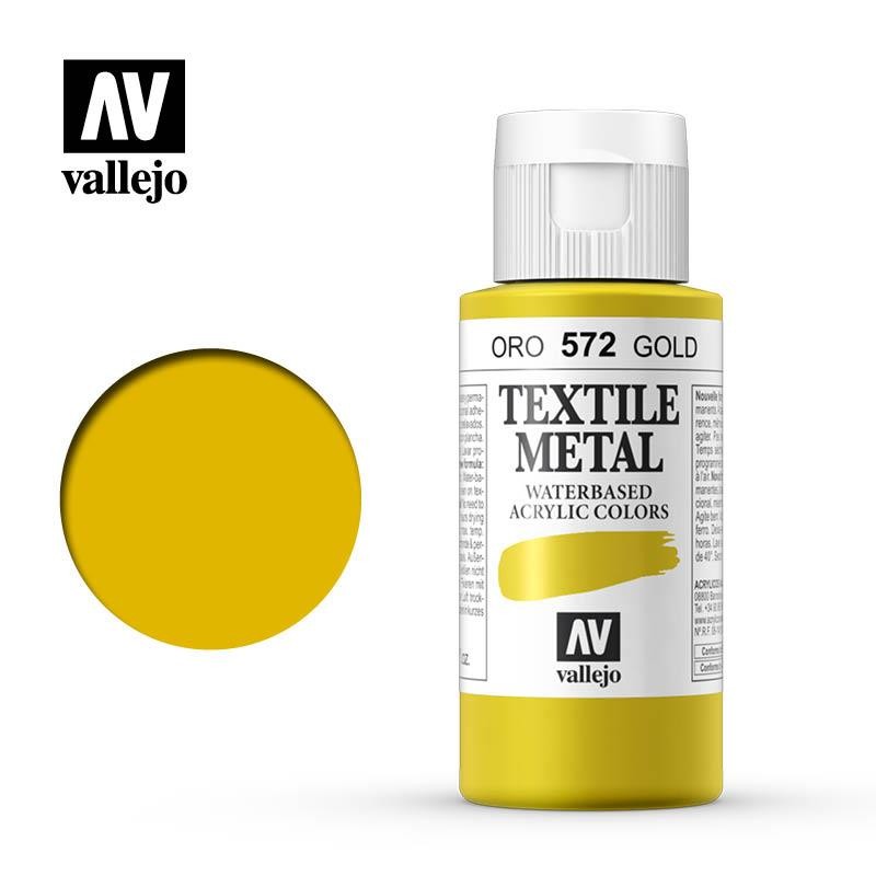 Pintura textil vallejo 60 ml metalico oro n72