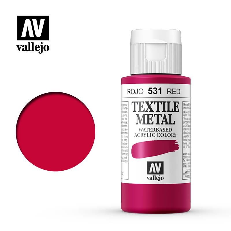 Pintura textil vallejo 60 ml metalico rojo n531