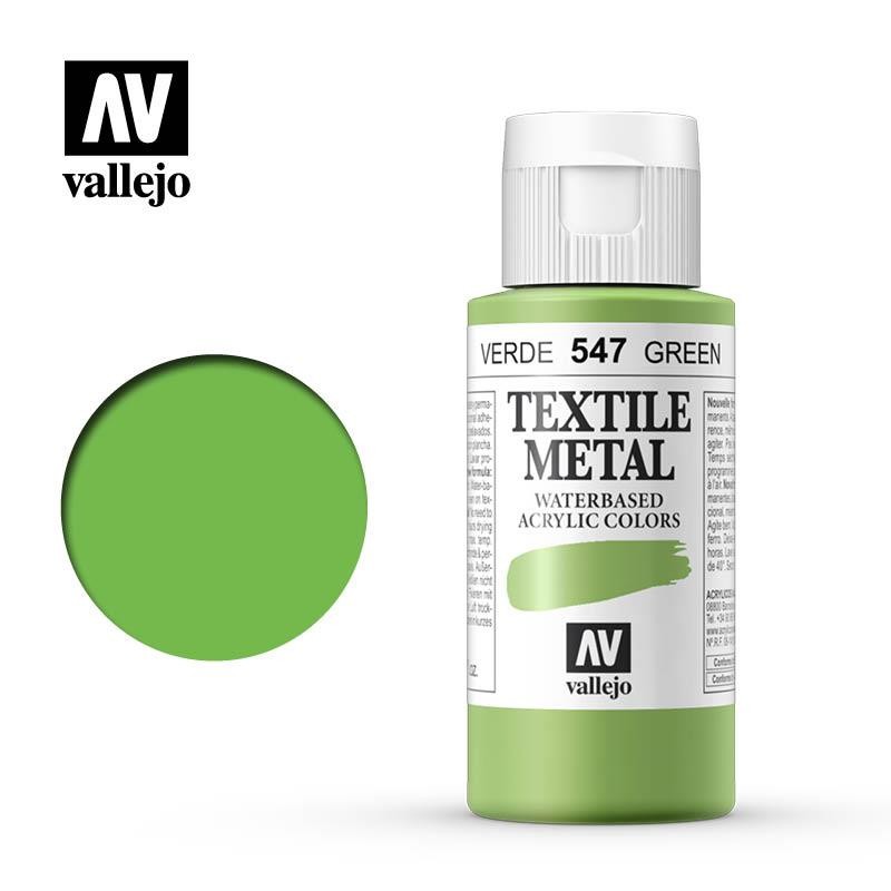 Pintura textil vallejo 60 ml metalico verde metal n47